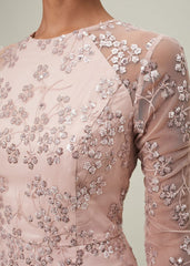 Natalya Sequin Floral Maxi Dress Pink