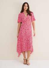 Darcie Heart Midi Dress Pink/Red