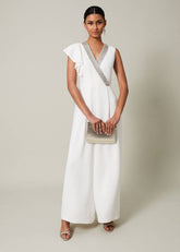 Alexis White Beaded Jumpsuit White
