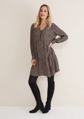 Penele Zip Dress Black/Stone