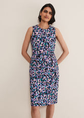 Sasha Side Tie Jersey Dress Multi-Coloured
