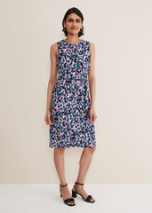 Sasha Side Tie Jersey Dress Multi-Coloured