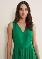 Breesha Green Midaxi Dress Grass Green