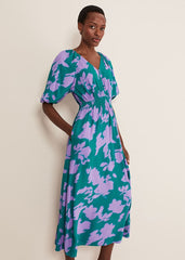Pippa Midi Dress Green/Purple