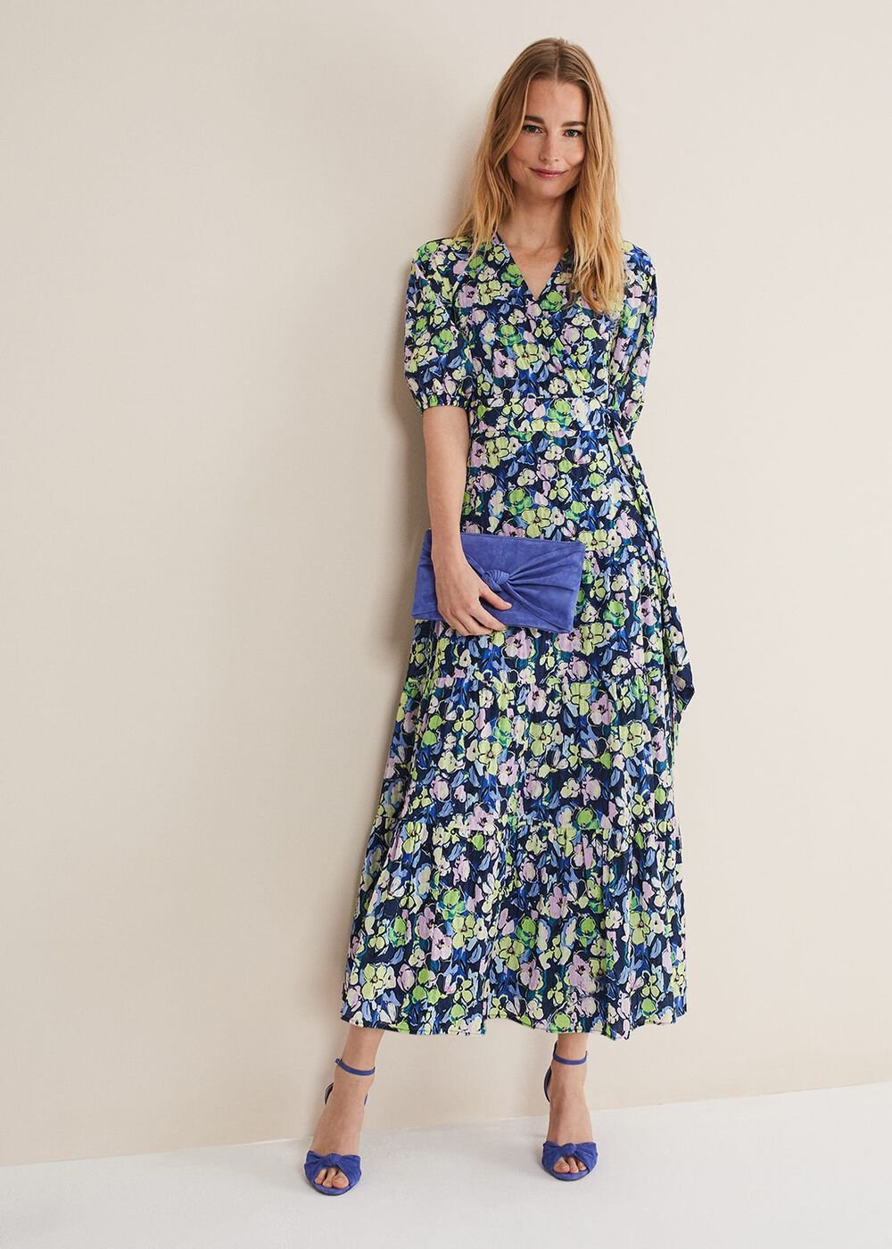 Morven Floral Maxi Dress Navy/Multi