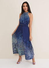 Petite Clea Ditsy Midi Dress French Navy / Multi