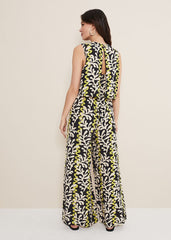 Aubrey Striped Wide Leg Jumpsuit Olive/Black