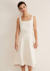 Ethel Fit And Flare Dress Cream