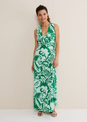 Asiya Paisley Jersey Maxi Dress Teal