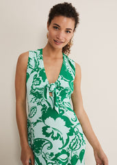 Asiya Paisley Jersey Maxi Dress Teal
