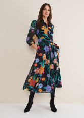 Alta Floral Midaxi Dress Black/Multi