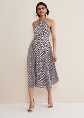 Ember Geo Midi Dress Smoke/Powder Pink