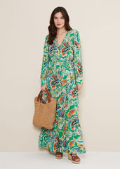 Azalia Paisley Maxi Dress Green/Multi
