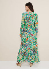 Azalia Paisley Maxi Dress Green/Multi