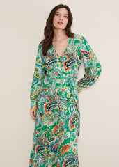 Azalia Paisley Maxi Dress Green/Multi
