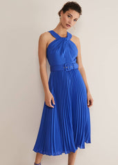 Yas Blue Halterneck Midi Dress Azure Blue