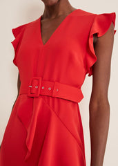 Phoebe Frill Maxi Dress Fire