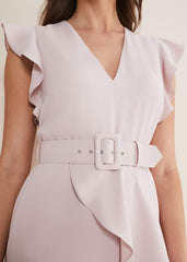 Phoebe Frill Maxi Dress Powder Pink