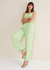 Lissia Green Wide Leg Jumpsuit Apple Green