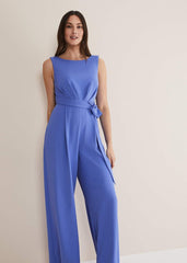 Elaina Blue Wide Leg Jumpsuit Foxglove Blue
