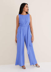 Petite Elaina Blue Wide Leg Jumpsuit Foxglove Blue