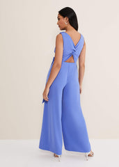 Petite Elaina Blue Wide Leg Jumpsuit Foxglove Blue