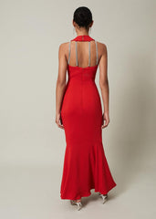 Pamela Ruffled Maxi Dress Red