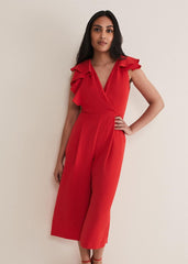 Petite Nicky Ruffle Jumpsuit Fire