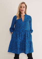 Kesia Hearts Swing Dress Bright Blue