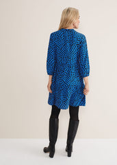 Kesia Hearts Swing Dress Bright Blue
