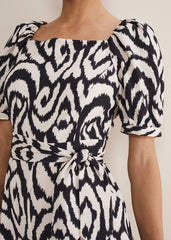 Sara Ikat Wide Leg Jumpsuit Black/Cream