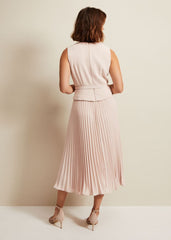 Hetty Pleated Dress Antique Rose