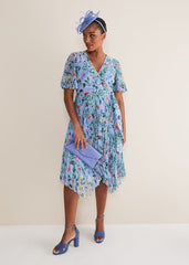 Kendall Floral Midi Dress Multi-Coloured