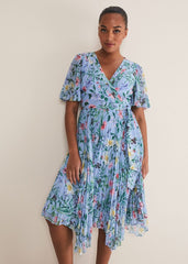 Kendall Floral Midi Dress Multi-Coloured