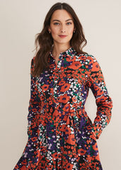 Kerri Cotton Floral Mini Dress Red