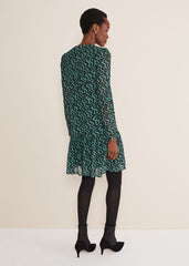 Dorathy Zig Zag Mesh Dress Blue/Green