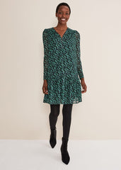 Dorathy Zig Zag Mesh Dress Blue/Green