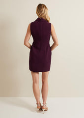 Lolicia Sleeveless Tux Dress Burgundy