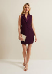 Lolicia Sleeveless Tux Dress Burgundy