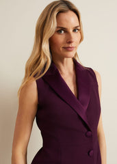 Lolicia Sleeveless Tux Dress Burgundy