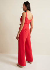 Charlize Belted Jumpsuit Coral