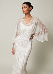 Melanie Embellished Maxi Dress Ivory