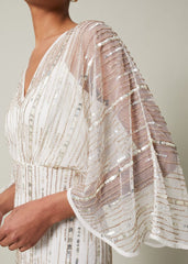 Melanie Embellished Maxi Dress Ivory
