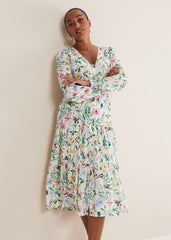 Maya Floral Midaxi Dress Ivory/Multi