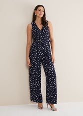 Kenzie Spot Jumpsuit Navy/Ivory