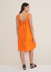Mandy Linen Swing Dress Orange