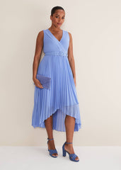 Brianna Pleated Midaxi Dress Cornflower