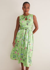 Corrin Floral Midi Dress Lime/Multi