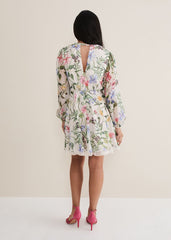 Petite Everleigh Chiffon Floral Mini Dress Ivory/Multi