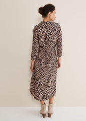 Kesia Hearts Swing Dress Navy/Stone